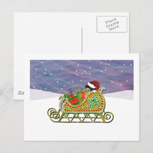 Black Lab Sleigh Weihnachten (Vorne/Hinten)