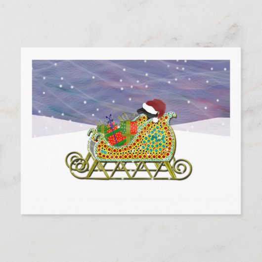 Black Lab Sleigh Weihnachten (Vorderseite)