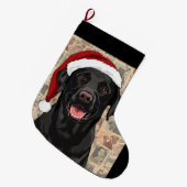 Black lab stocking großer weihnachtsstrumpf (Vorderansicht (hängend))