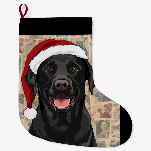 Black lab stocking großer weihnachtsstrumpf (Vorderseite)