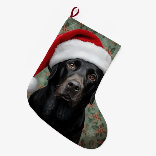 Black lab stocking großer weihnachtsstrumpf (Vorderansicht (hängend))