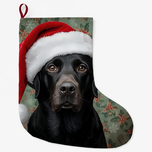 Black lab stocking großer weihnachtsstrumpf (Vorderseite)
