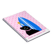 Black Lab Surf DogSpiral Notebook Notizblock (Rechte Seite)