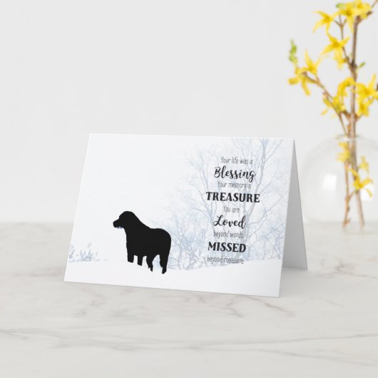 Black Lab Sympathy Card - Hund Beileid - Heimtierv Karte (Gelbe Blume)