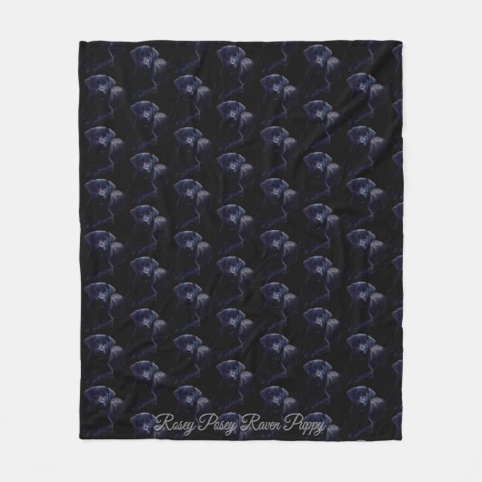 Black Lab Throw Rosey Welppy Dog Fleecedecke (Vorderseite)