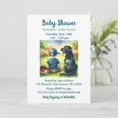 Black Lab und Baby Boy Baseball Themed Baby Dusche Einladung (Stehend Vorderseite)