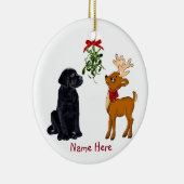 Black Lab und Rentier Weihnachtsschmuck (Rechts)