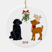Black Lab und Rentier Weihnachtsschmuck (Hinten)