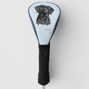 Black Lab Watercolor Dog Golf Head Cover Headcover