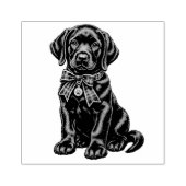 Black Lab Wearing a Bow Cute Rubber Stamp Gummistempel (Prägung)