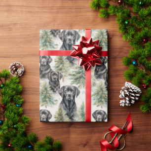 Black Lab Weihnachten Geschenkpapier