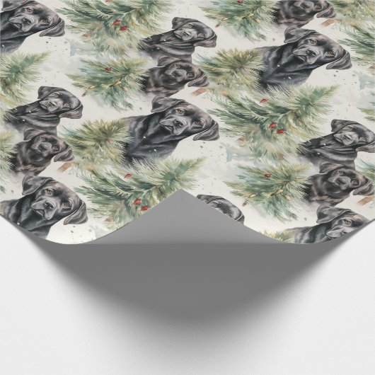 Black Lab Weihnachten Geschenkpapier (Ecke)