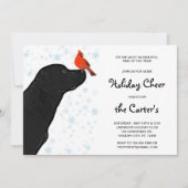 Black Lab Weihnachten Kardinal - Niedlicher Labrad Einladung (Vorderseite)