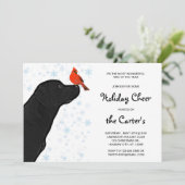 Black Lab Weihnachten Kardinal - Niedlicher Labrad Einladung (Stehend Vorderseite)