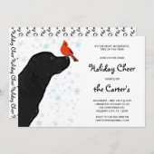 Black Lab Weihnachten Kardinal - Niedlicher Labrad Einladung (Vorne/Hinten)