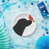 Black Lab Weihnachten Kardinal - Niedlicher Labrad Pappteller (Party)