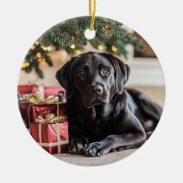 Black Lab Weihnachten Keramik Ornament