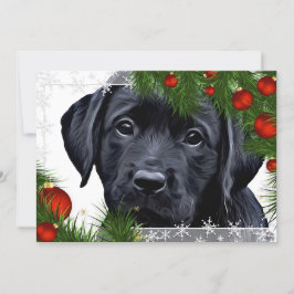 Black Lab Weihnachten - Niedlicher Hund Welpe Labr Einladung