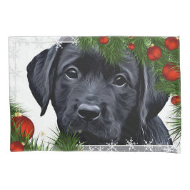 Black Lab Weihnachten - Niedlicher Hund Welpe Labr Kissenbezug