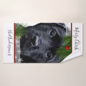 Black Lab Weihnachten - Personalisiertes Welpenlab Badehandtuch (Badehandtuch)