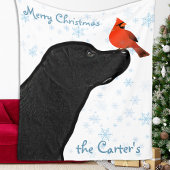Black Lab Weihnachts-Hund Labrador Fleecedecke