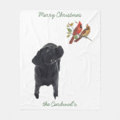Black Lab Weihnachts-Hund Labrador Fleecedecke (Vorderseite)
