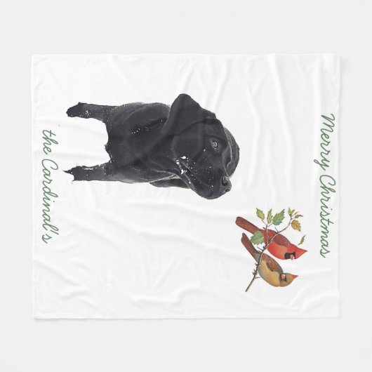 Black Lab Weihnachts-Hund Labrador Fleecedecke (Vorderseite (Horizontal))