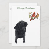 Black Lab Weihnachts-Kardinal Niedlich Dog Labrado Einladung (Vorne/Hinten)