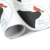 Black Lab Weihnachts-Kardinal Niedlich Dog Labrado Geschenkpapier (Rolleneckpunkt)