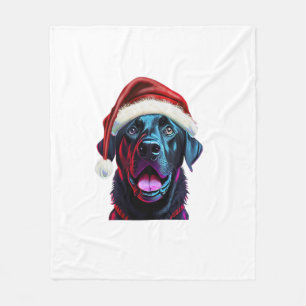 Black Lab Weihnachts-Magic_ Labrador in der Weihna Fleecedecke