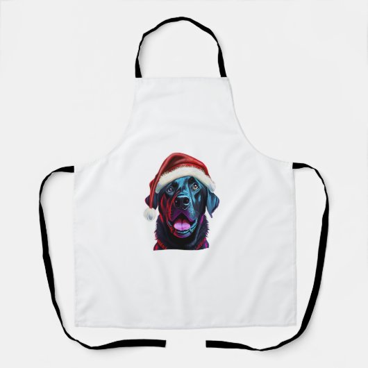 Black Lab Weihnachts-Magic_ Labrador in der Weihna Schürze (Vorderseite)