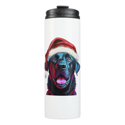 Black Lab Weihnachts-Magic_ Labrador in der Weihna Thermosbecher (Vorderseite)