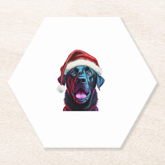 Black Lab Weihnachts-Magic_ Labrador in der Weihna Untersetzer (Vorderseite)