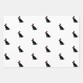Black Lab Weihnachts-Muster Karo Combo Fun Geschenkpapier Set (Vorderseite)