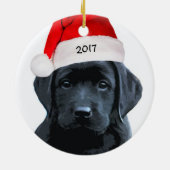 Black Lab Weihnachts-Ornament Keramikornament (Hinten)