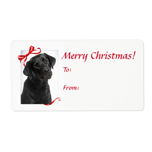 Black Lab Weihnachtsgeschenke Labels (Vorne)