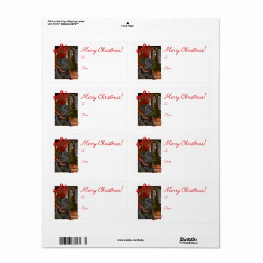 Black Lab Weihnachtsgeschenke Stickers (Vorne)