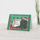 Black Lab Weihnachtskarte Feiertagskarte (Vorderseite)