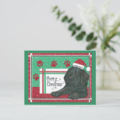 Black Lab Weihnachtskarte Feiertagspostkarte (Stehend Vorderseite)