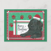 Black Lab Weihnachtskarte Feiertagspostkarte (Vorderseite)