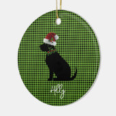 Black Lab Weihnachtsmannmütze Holly NAME Frohe Wei Keramik Ornament (Links)
