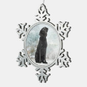 Black Lab Weihnachtsschmuck Schneeflocken Zinn-Ornament (Rechts)
