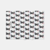 Black Lab-Welpe in Weihnachtsmannmütze oder benutz Fleecedecke (Vorderseite (Horizontal))