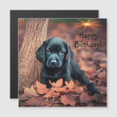 Black Lab Welpe Magnetic Birthday Card Magnetkarte (Vorne/Hinten)