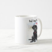 Black Lab Welpe mit Weihnachts-Weihnachtsmannmütze Kaffeetasse (VorderseiteRechts)
