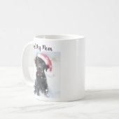 Black Lab Welpe mit Weihnachts-Weihnachtsmannmütze Kaffeetasse (Vorderseite Links)