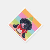 Black Lab Welppy Birthday Cupcake Paper Napkins Serviette (Ecke)