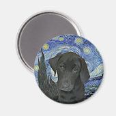 Black Lab Welppy Starry Night Van Gogh Inspiriert Magnet (Vorderseite/Rückseite)