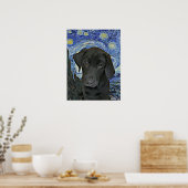 Black Lab Welppy Starry Night Van Gogh Inspiriert Poster (Küche)