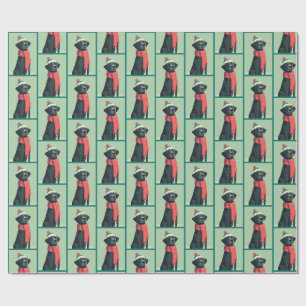 Black Lab Winter Muster Geschenkpapier